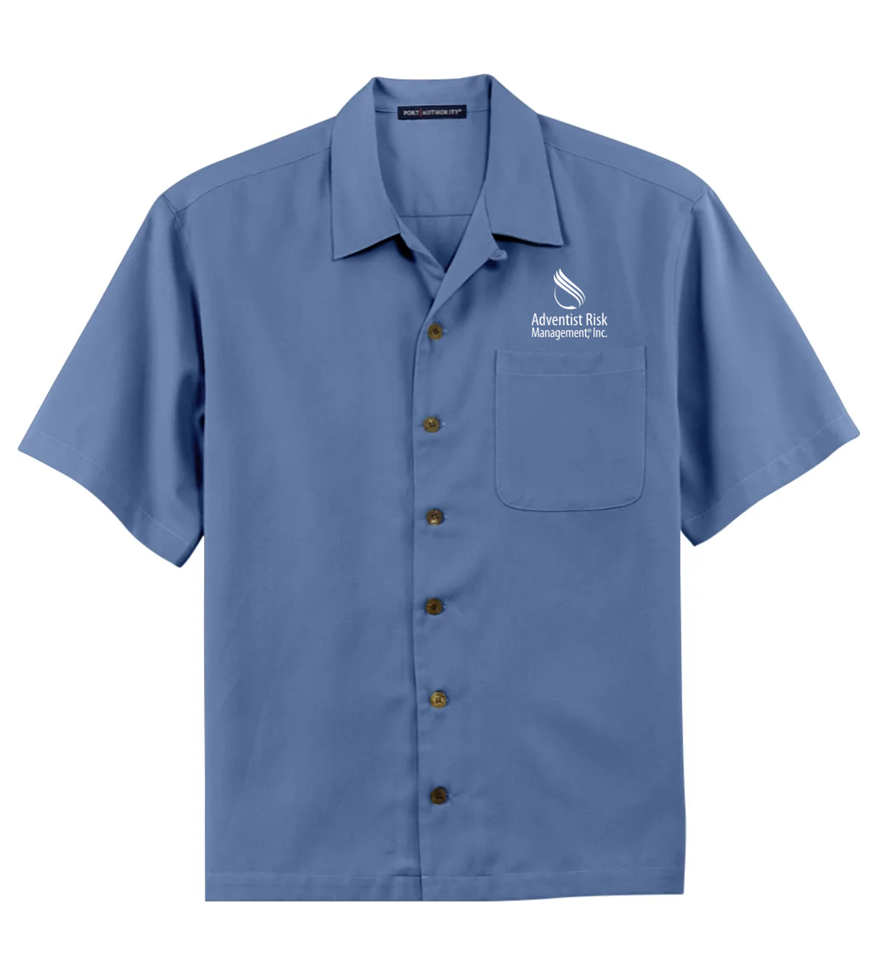 Port Authority Easy Care Camp Shirt Blue with Adventist Risk Management